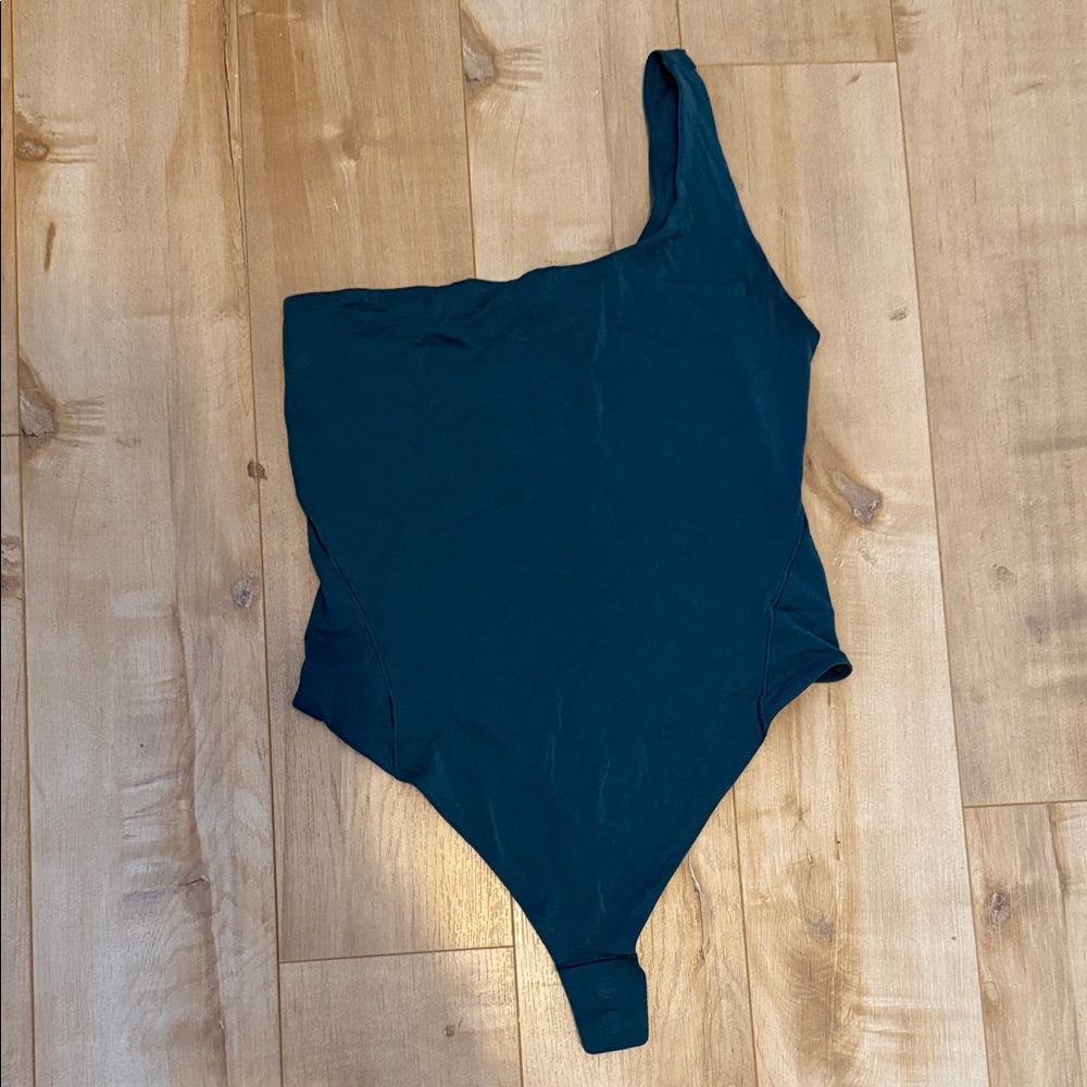 Lulu Lemon One-Shoulder Teal Bodysuit